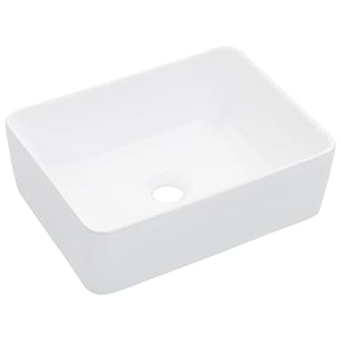 vidaXL Lavabo Lave-Mains Vasque à Poser Monter Salle de Bain Intérieur Salle d'Eau Cabine de Toilette Maison 40x30x13 cm Céramique Blanc