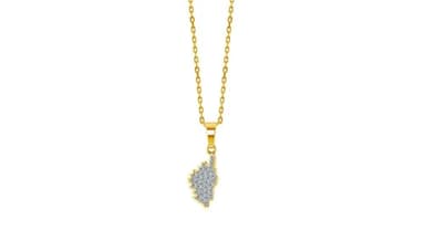TALISMAN JEWELLERY Pendentif en Plaqué Or 3 microns 18 carats et Oxyde de Zirconium Blanc - Île de Corse, Corsica (9 MM x 18 MM)