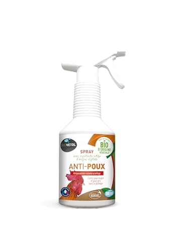 Biovetol - Lotion Anti-Poux pour Animal de Basse-Cour Bio - certifié par Ecocert pour Poule et Basse-Cour (500 ML)