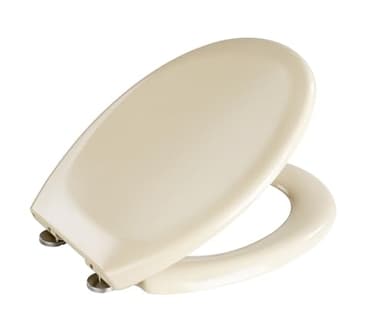 WENKO Abattant WC Premium Ottana Beige Easy-Close - Couvercle de WC antibactérien, abaissement Automatique, Fixation Fix-Clip hygiénique en Acier INOX, Duroplast, 37.5 x 44.5 cm, Beige
