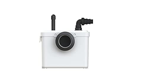 Aquasani 1 - Broyeur WC Adaptable, 1 entrée WC et 1 entrée lavabo, Installation Facile, Moteur 400W, Relevage 3m Vertical et 30m Horizontal, Compact et Discret, Fabrication Française, Garantie 3 Ans