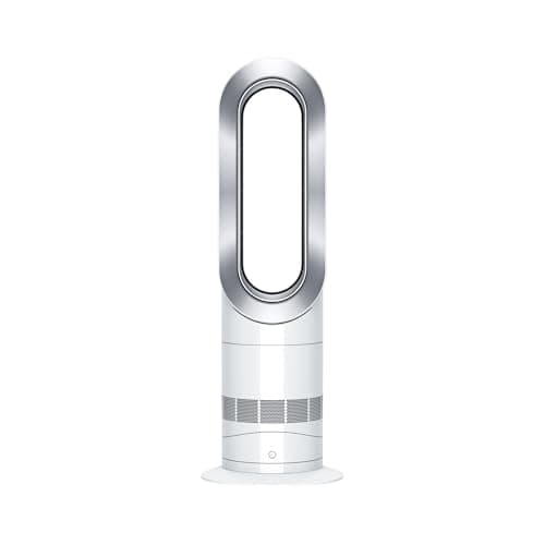 Dyson Hot+Cool AM09 – Chauffage ventilateur sans pales, oscillation 70°, 2 modes, silencieux, télécommande, Blanc/Argent
