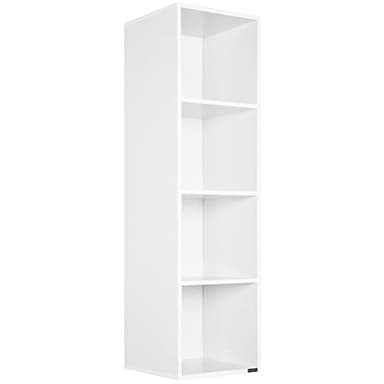 Casaria Étagère Bibliothèque Blanc 106 x 30 x 30 cm Meuble de Rangement intérieur 4 Compartiments