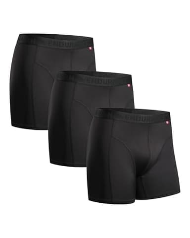 DANISH ENDURANCE Boxer Homme Sport Respirant et Doux, Anti-Frottement, Lot de 3, Noir - Lot de 3, L