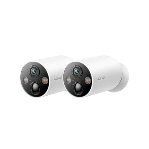Tapo 2.5K 4MP Caméra Surveillance WiFi Extérieure sans Fil Batterie 10 000mAh Lot de 2, Autonomie de 300j, AI Détection, Vision Nocturne en Couleur, IP66 Etanche, Aucune hub requis