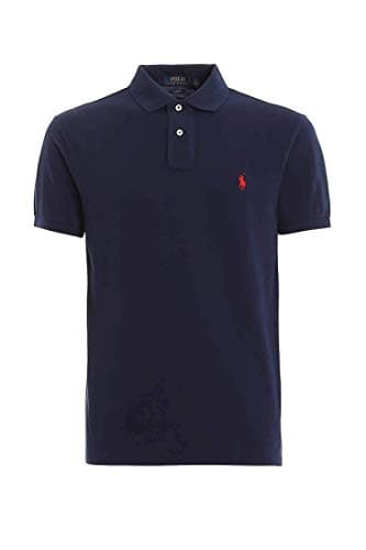 Ralph Lauren Mod. 710795080 Polo Piqué Manches Courtes Slim Fit Homme Bleu XXL