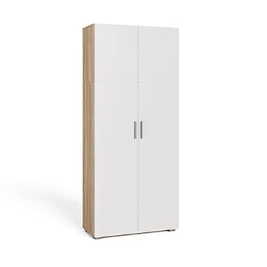 Vicco Étagère à dossiers Frank, Blanc/Sonoma, 80x182.4cm