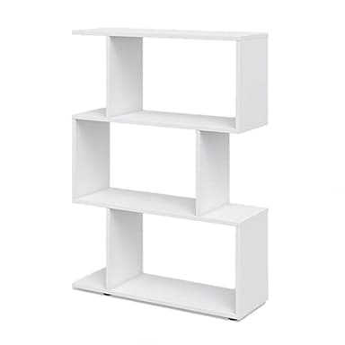 Toilinux.com Etagère bibliothèque 3 Niveaux en MDF - L.70xH.97 cm - Blanc