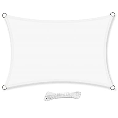 swift Voile d'ombrage Rectangulaire 3x5 Mètre Imperméable Voile Ombrage résistant à l'eau Anti UV 5x3 m pour Jardin Terrasse Patio, Blanc