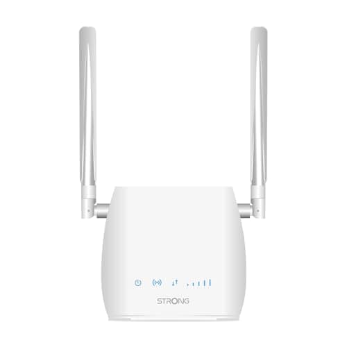 STRONG - Routeur WiFi 4G LTE 300M - Jusqu'à 150 Mbps 4G/300 Mbps WiFi - 1 Port RJ45 - Fonctionne avec Tous Types de SIM - Partage de Réseau Mobile - Antennes Détachables - Facile à Installer - Blanc