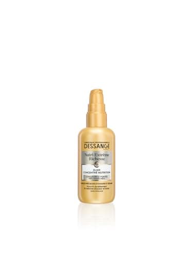 DESSANGE - Elixir Concentré Nutri-Extrême Richesse - Formule Enrichie Aux Huiles D'Onagre & Sésame - Nourrit Durablement, Redonne Douceur & Éclat - Pour Pointes Très Desséchées - Sans Rinçage - 100 ml
