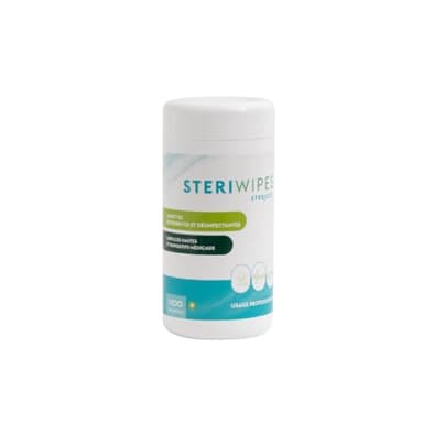 KALISEPT - STERIWIPES - Lingettes Nettoyantes désinfectantes en Boîte Rigide - Pour Surfaces, Matériels et Objets - 100 lingettes - Fabriqué en France
