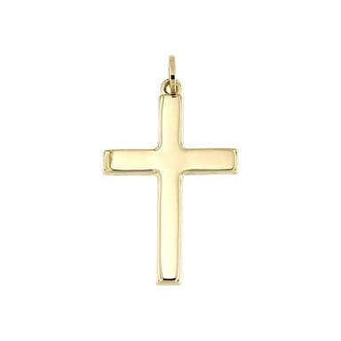 Lucchetta - Petite Croix en Or Jaune 14 carats pour Baptême, Communion, Confirmation - sans Chaîne, Pendentifs Seuls et Pièces pour Colliers - Bijoux Femme Homme
