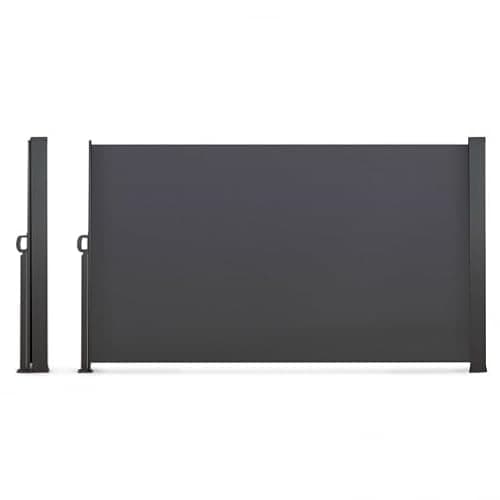 IDMarket - Paravent extérieur rétractable 180 x 500 CM Gris Anthracite Store latéral