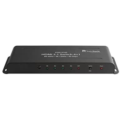 FeinTech VSW14100 Switch HDMI 4K 120Hz 4 Entrées 1 Sorties, Switch HDMI 2.1 avec Commutation Automatique pour PS5, Xbox et Autres lecteurs multimédias