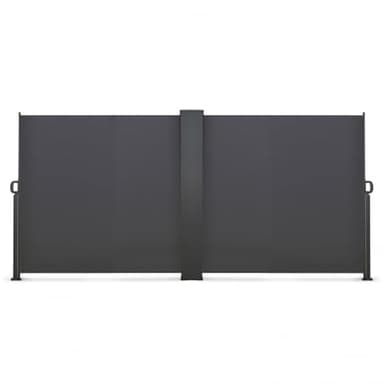 IDMarket - Paravent extérieur rétractable Double 160 x 800 CM Gris Anthracite Store latéral