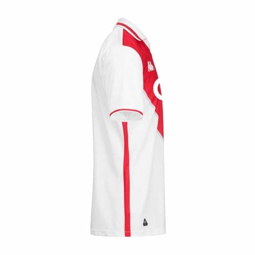 Maillot Kombat Home AS Monaco Football Officiel Blanc Homme (FR/ES, Alpha/Lettres, L, Taille Normale, Taille Normale, White/Red Tango SP)