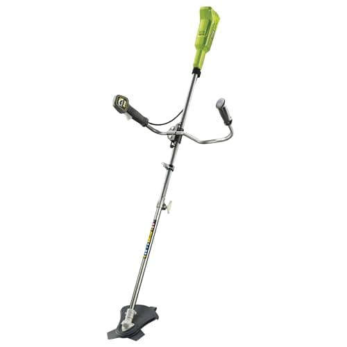 RYOBI Débroussailleuse sans Fil 18V One+ OBC1820B – Lame Métal + Tête Fil, Coupe 30cm, Poignée Bike, Moteur Puissant pour Herbes Denses et Broussailles – Batterie Non Incluse