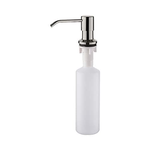 Ibergrif M34027A, Distributeur de Savon pour Évier de Cuisine 500ML, Diffuseur Pompe Liquide, Caché Distributeur Liquide Vaisselle, Nickel brossé, Gris