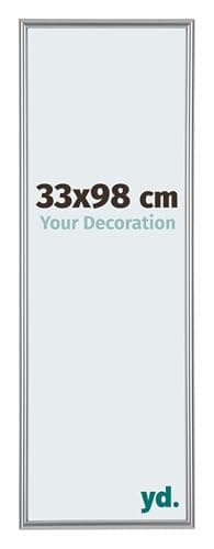 yd. Your Decoration - Cadre 33x98 cm - Cadres Photos en Plastique Avec Verre acrylique - Argent Brillant - Cadre Decoration Murale - Annecy