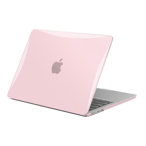 EooCoo Coque Compatible avec MacBook Air 15 Pouces M4 M3 M2 A3241 A3114 A2941, 2025 2024 2023 Release avec Touch ID, Protection Étui Rigide en Plastique Anti-Rayures pour Mac 15 - Cristal Rose