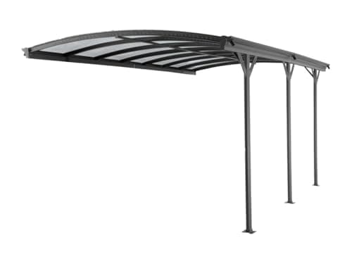 Vente-unique - Extension pour carport pergola autoportant en Aluminium - 1 Voiture - L505 x H239 cm - 15,15 m² - Gris Anthracite - BARESA