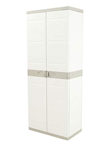 Armoire TITANIUM70 cm 4 étagères couleur beige (70 cm de large x 44 cm de profondeur x 176 cm de haut)
