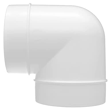 H&C VENT Tuyau Coudé à 90° - Évacuation d'Air et Ventilation 150 mm - En Plastique Pour Hotte Aspirante - Tube Coudé