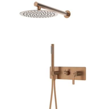 Essebagno Molette colonne de douche encastrée mécanique cuivre brossé