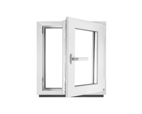 Fenêtre en PVC blanc double vitrage 4/24/4 LxH 80 x 80 cm d'ouverture Droite Toutes les tailles 800 x 800 mm Oscillo-battant 1 vantail - BauPlaza