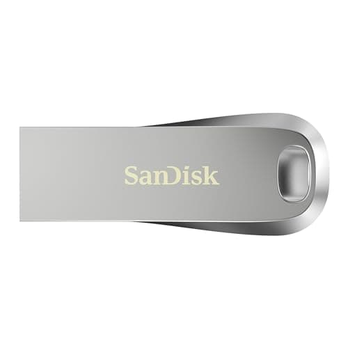 SanDisk Ultra Luxe 128 Go Flash Drive (Clé USB Type-A, USB 3.2 Gen 1 + USB 3.0 capable, Vitesse de lecture jusqu'à 400 Mo/s, Mot de passe, RescuePRO Deluxe, Un boîtier en métal) Argent