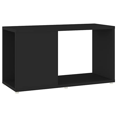 vidaXL Meuble TV Armoire Basse Centre de Divertissement Meuble Stéréo Salon Salle de Séjour Maison Intérieur Noir 60x24x32 cm Aggloméré