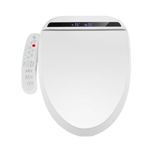 YU YUSING Siège de Toilette Intelligent Bidet avec Buse, Bidet Chauffant, Système d'Abaissement Automatique,Pression d'Eau Réglable,Séchage à l'Air Chaud,Facile à Nettoyer(Forme V)
