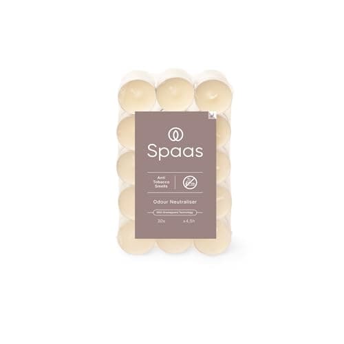 Spaas 30 Bougies Chauffe-Plats Anti-Tabac, ± 4,5 Heures - Ivoire