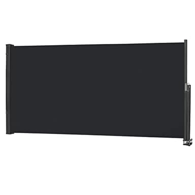Froadp Auvents de Véranda Extérieur, 120x300cm Stores Latéral Extensible pour Patio, Paravent écran en Polyester Résistant, Brise Vue Rétractable pour Privée de Balcons Terrasses(Anthracite)