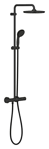 GROHE Vitalio Start System 250 Colonne de douche avec Mitigeur Thermostatique, Economie d'Eau, Noir mat, 266772430, Import Allemagne