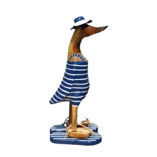 DecorZen Canard en bois en bikini et tongs assorties