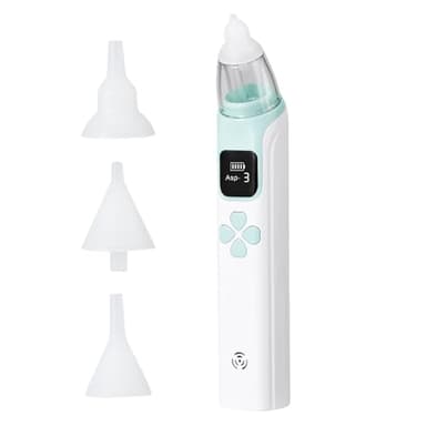 CLIUNT Mouche Bébé électrique, Aspirateur Nasal Électrique pour Bébé, Mouche Bebe Rechargeable avec 4 Silicone Buses, Rechargeable USB écran LCD et de la Musique, pour Bebe, Nouveau nés, Enfant