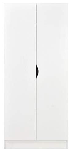 Leomark Blanc Armoire à Deux Portes - Roma - penderie pour vêtements, Style scandinave, Meubles pour enfantsDim: 70 x 42,5 x 161,5 (H) cm