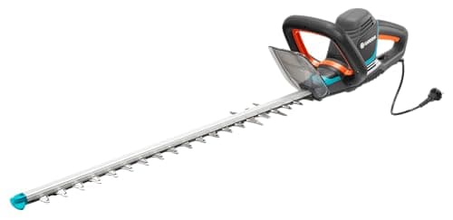Taille-haies électrique PowerCut 700/65 de Gardena : taille-haies avec moteur de 700 W, 65 cm de longueur de lame, écartement des dents de 27 mm, poignée ergonomique et butée de protection (9835-20)