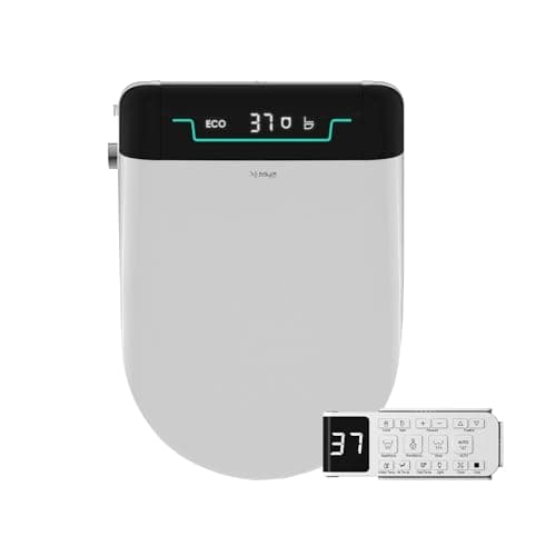 MEJE #001U-Siège de bidet électronique pour toilettes allongées avec télécommande, affichage de la température, ouverture et fermeture automatiques, séchoir à air chaud et fonctions de lavage à