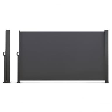 IDMarket - Paravent extérieur rétractable 200 x 400 CM Gris Anthracite Store latéral