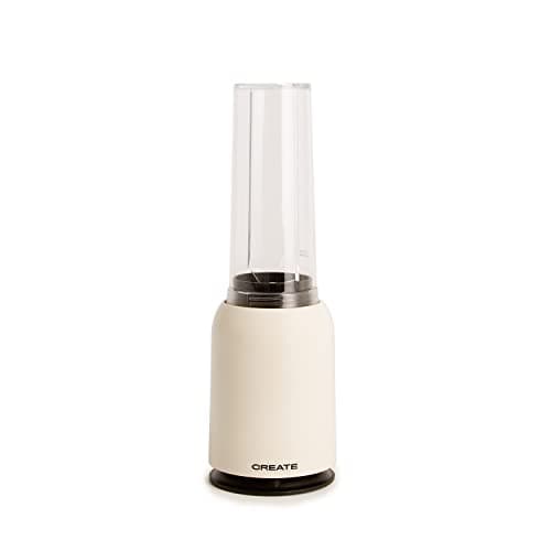 CREATE/MOI/Blender avec verre amovible Blanc cassé/Mixeur pour smoothies et milk-shakes, 400 ml en verre, usage unique, sans BPA, portable, lames en acier inoxydable, 230W