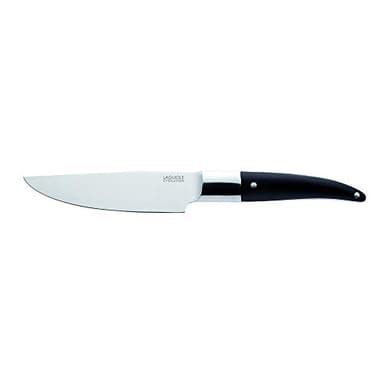 Laguiole Expression - Couteau de Cuisine Forgé - Lame en acier inox haute qualité 16 cm - Manche ergonomique POM noir - Avec fourreau de protection - Compatible Lave Vaisselle