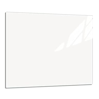TMK Plaque de recouvrement pour cuisinière, 60 x 52 cm, en verre, pour cuisinières électriques, à induction, protection anti-éclaboussures, planche à découper décorative, blanche