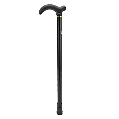 Canne de Marche, Canne de Marche Réglable avec Pointe en Caoutchouc, Canne de Marche Ergonomique en Alliage D'aluminium pour Personnes âgées, Aide à la Mobilité(Noir)