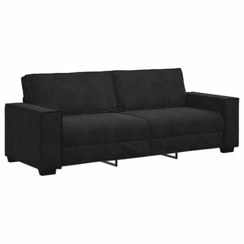 vidaXL Canapé à 3 Places Noir 180 cm Velours, canapé, canapé Trois Places, canapé 3 Places en Velours, Divan, canapé en Velours
