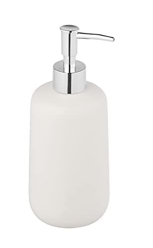 WENKO Distributeur de Savon Olinda - Blanc - Accessoire de Salle de Bain - 0,5 l 70188400 8 x 20 x 7,7 cm