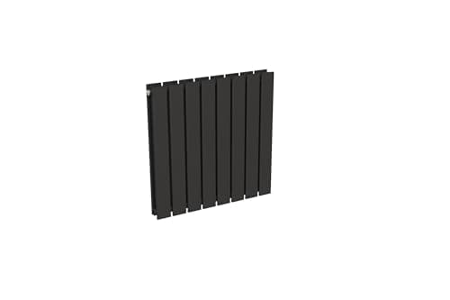 Radiateur noir mural eau chaude horizontal en acier double lame | 60 x 60 cm 883 Watt chauffage central | 4 raccordements 15x21 (1/2) série NYTIA by NOYON & THIEBAULT