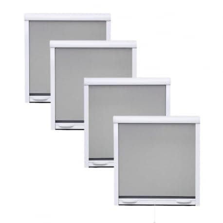 VOLET-MOUSTIQUAIRE.COM Pack éco de 4 moustiquaires enroulables alu H145 cm x L130 cm Blanc